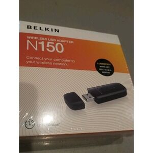 Belkin N150 Wireless Wi-Fi USB Adapter 150 Mbps Link Rate For Desktop or Laptop